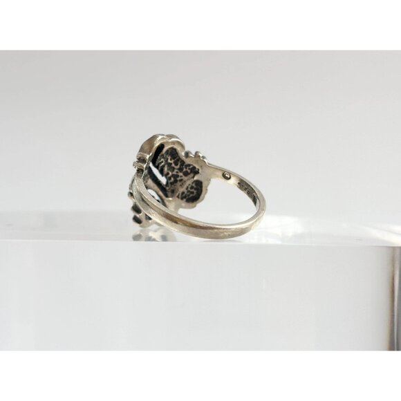 Wheeler Manufacturing Grapevine Modernist Sterling Silver Vintage Ring - sz 9.25 - Picture 7 of 16